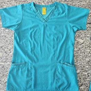 Wonderwink AERO Teal V-Neck Scrub Top